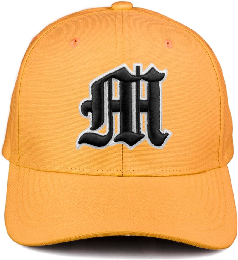 Daxton Store Premium Mid Profile Hat Semi Curved Visor Cap White Black Gothic Embroidered A to Z Letter Number Initial - Image 2